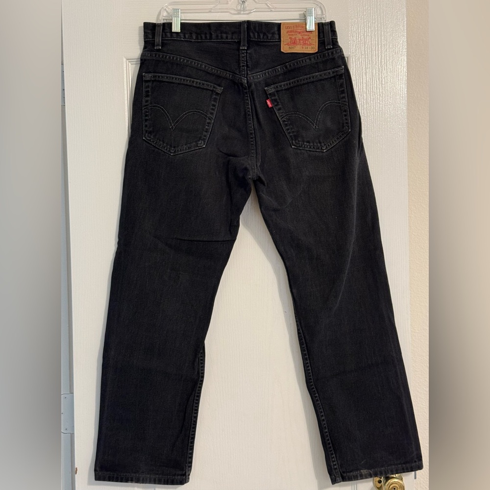 Levi's Men's 505 Black Jeans 34/30 - Picture 10 of 12